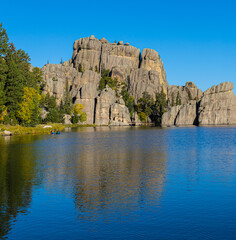 Kayakers Paddling on Sylvan Lake, Custer State Park, South Dakota, USA