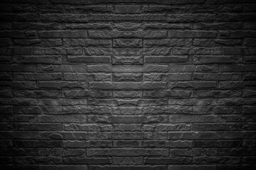 Fototapeta na wymiar Dark black brick texture of brick wall for seamless background and textured.