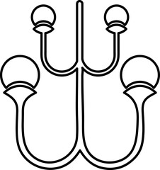 Chandelier line icon, vector outline logo isolated on white background.eps