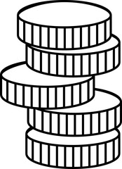 Coins outline icon illustration- Vector on white background..eps