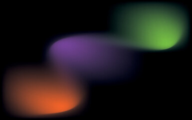 Black Background, In effect, gradient in orange, lilac and green colors. Wallpaper with a three-dimensional gradient effect. High resolution, 3D