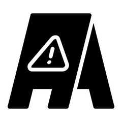 wet floor glyph icon