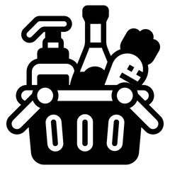 shopping basket glyph icon