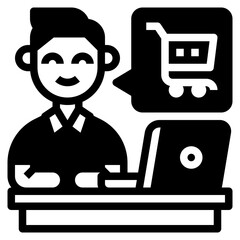 shopping online glyph icon