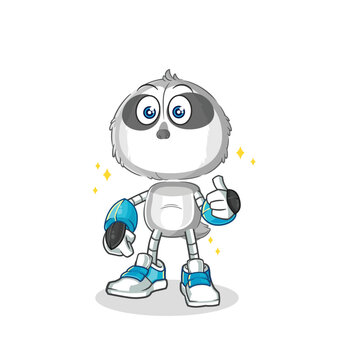 sloth robot character. cartoon mascot vector