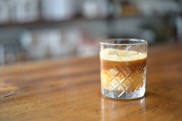 A glass of iced latte