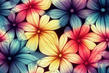 Seamless flower pattern. Beautiful colorful floral pattern for digital textile print.