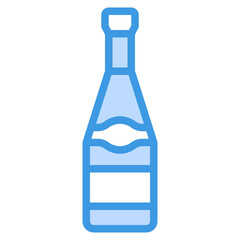 bottle blue outline icon