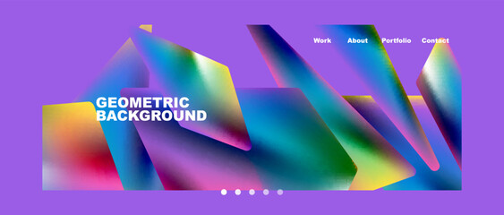 Abstract geometric landing page. Creative background for wallpaper, banner, background or web
