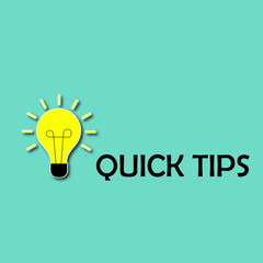 Quick tips icon badge. Top tips Idea bulb education tricks.