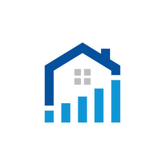 Finance real estate logo design. Home with icon finance real etsate