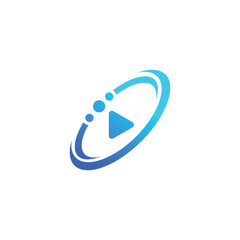 Play orbit logo design. Media orbit logo design