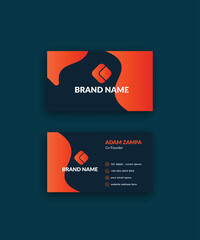 orange black gray business card design template 