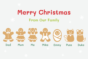 Gingerbread family greeting card - 538793577