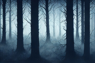 dark night in a forest
