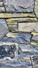 Close-up of an old stone wall in Christchurch, NZ