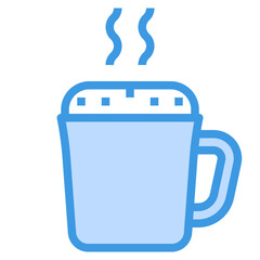 coffee cup blue outline icon