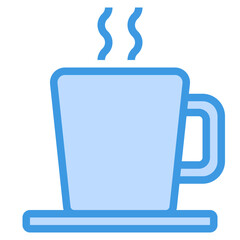 coffee cup blue outline icon