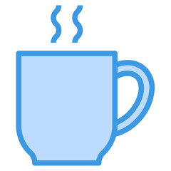 coffee cup blue outline icon