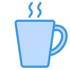 coffee cup blue outline icon