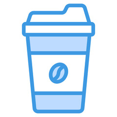 coffee cup blue outline icon