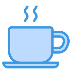 coffee cup blue outline icon