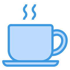 coffee cup blue outline icon