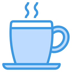 Obraz premium coffee cup blue outline icon