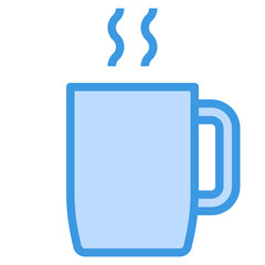 coffee cup blue outline icon