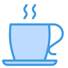 coffee cup blue outline icon