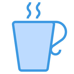 coffee cup blue outline icon
