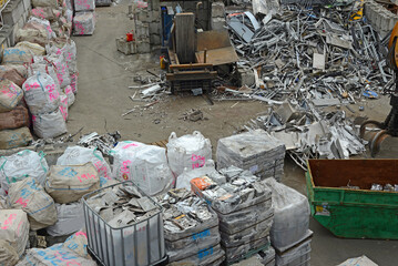 Scrap metal in a recycling yard