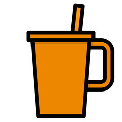 coffee cup filled outline icon