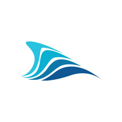 Ocean waves logo. Wave-shaped logo