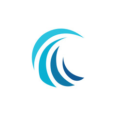 Ocean waves logo. Wave-shaped logo
