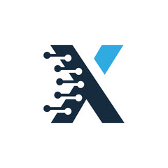 Letter X logo design. X technology logo design