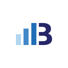 Letter B with finance logo design. Abstract B for business finance conept