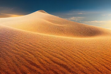 Fototapeta na wymiar Desert sand dune isolated on white background, clipping path