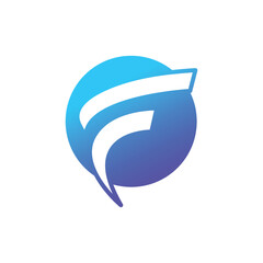 Letter F logo design. Abstract F logo design