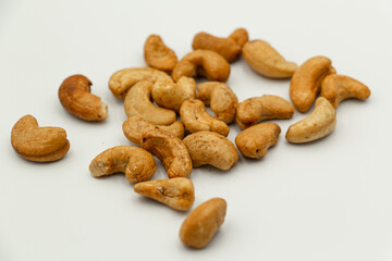 cashew on a white background. Isolated