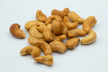 cashew on a white background. Isolated