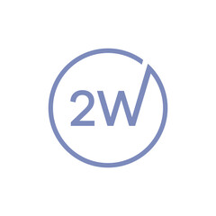 2W logo design. Number 2 and letter W logo design