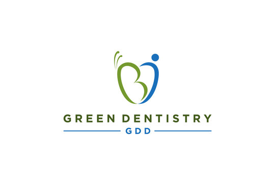 Dental dentist logo design butterfly human icon symbol