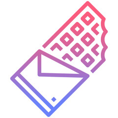 Naklejka premium Chocolate line gradient icon