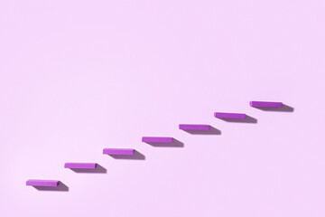 Purple blocks on color background