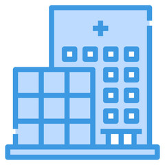 hospital blue outline icon