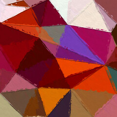 Fototapeta premium Colorful triangles pattern with a rough texture background. Background texture wall and have copy space for text. Picture for creative wallpaper or design art work.