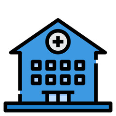 hospital filled outline icon