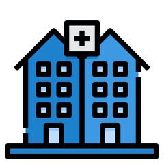 hospital filled outline icon