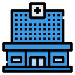 hospital filled outline icon